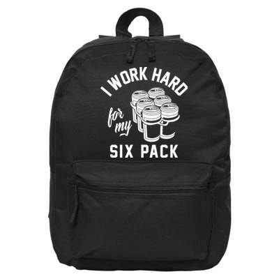 I Work Hard For My Six Pack Funny Beer Meme 16 in Basic Backpack