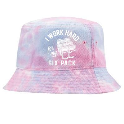 I Work Hard For My Six Pack Funny Beer Meme Tie-Dyed Bucket Hat