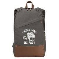 I Work Hard For My Six Pack Funny Beer Meme Cotton Canvas Backpack