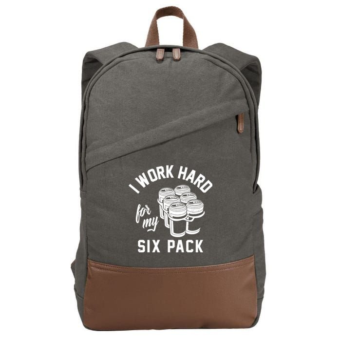 I Work Hard For My Six Pack Funny Beer Meme Cotton Canvas Backpack