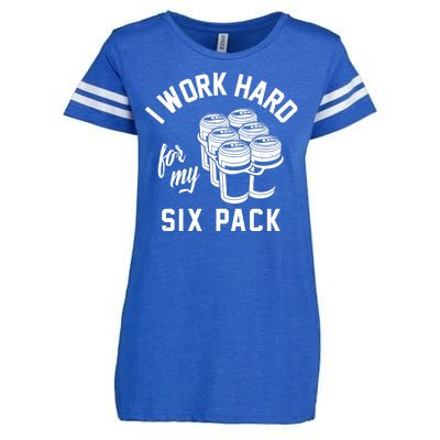 I Work Hard For My Six Pack Funny Beer Meme Enza Ladies Jersey Football T-Shirt