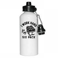 I Work Hard For My Six Pack Funny Beer Meme Aluminum Water Bottle