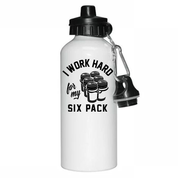 I Work Hard For My Six Pack Funny Beer Meme Aluminum Water Bottle