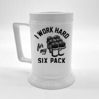 I Work Hard For My Six Pack Funny Beer Meme Beer Stein