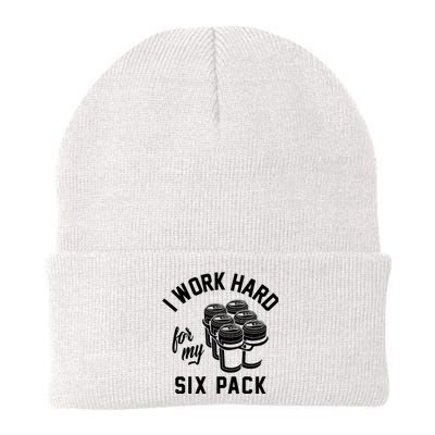 I Work Hard For My Six Pack Funny Beer Meme Knit Cap Winter Beanie