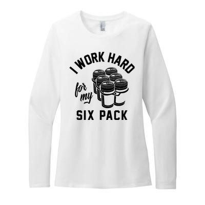 I Work Hard For My Six Pack Funny Beer Meme Womens CVC Long Sleeve Shirt