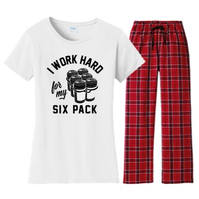 I Work Hard For My Six Pack Funny Beer Meme Women's Flannel Pajama Set