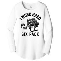 I Work Hard For My Six Pack Funny Beer Meme Women's Perfect Tri Tunic Long Sleeve Shirt