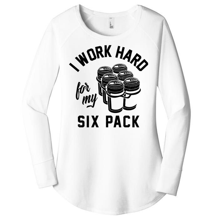 I Work Hard For My Six Pack Funny Beer Meme Women's Perfect Tri Tunic Long Sleeve Shirt