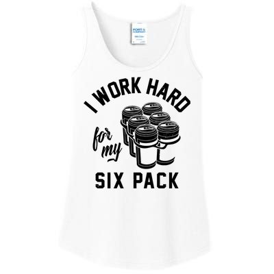 I Work Hard For My Six Pack Funny Beer Meme Ladies Essential Tank