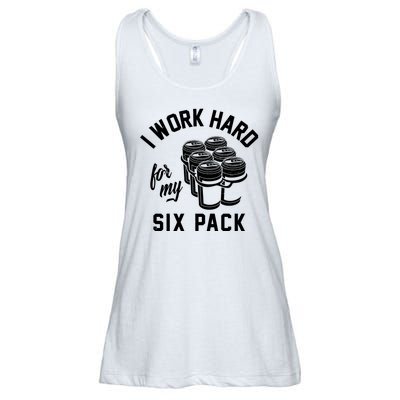 I Work Hard For My Six Pack Funny Beer Meme Ladies Essential Flowy Tank