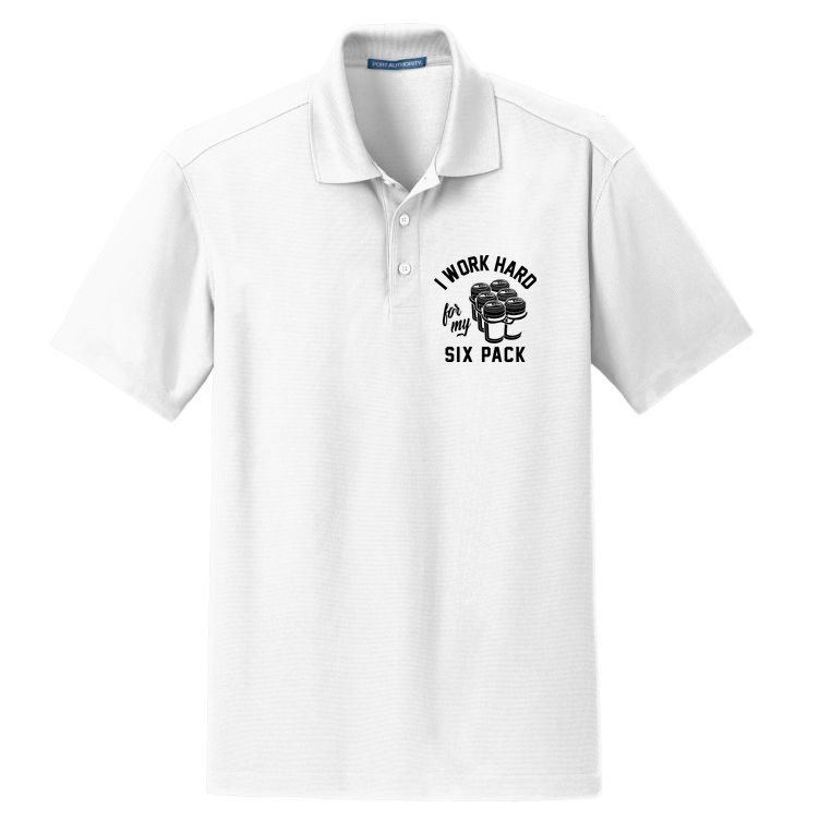 I Work Hard For My Six Pack Funny Beer Meme Dry Zone Grid Polo