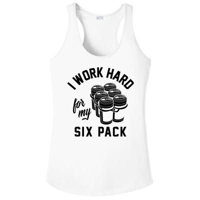 I Work Hard For My Six Pack Funny Beer Meme Ladies PosiCharge Competitor Racerback Tank