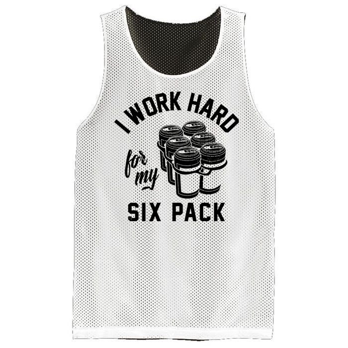 I Work Hard For My Six Pack Funny Beer Meme Mesh Reversible Basketball Jersey Tank