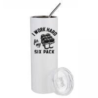 I Work Hard For My Six Pack Funny Beer Meme Stainless Steel Tumbler