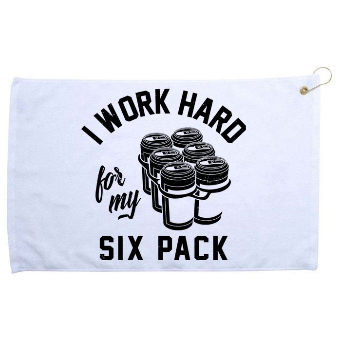 I Work Hard For My Six Pack Funny Beer Meme Grommeted Golf Towel