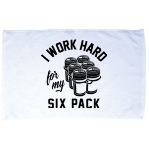 I Work Hard For My Six Pack Funny Beer Meme Microfiber Hand Towel