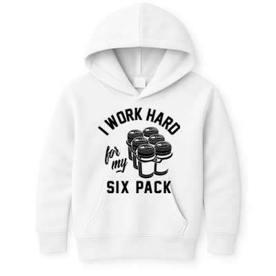I Work Hard For My Six Pack Funny Beer Meme Kids Hoodie