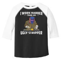 I Work Harder Than An Ugly Stripper Funny Welder Welding Toddler Fine Jersey T-Shirt