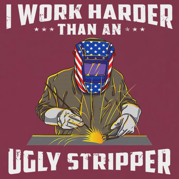 I Work Harder Than An Ugly Stripper Funny Welder Welding 16oz Travel Tumbler