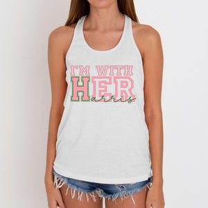 IM With Her Kamala Vote For 2024 President Kamala Harris Women's Knotted Racerback Tank