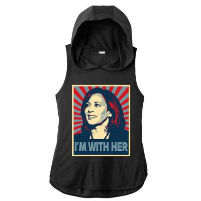 IM With Her Kamala Vote For 2024 President Kamalaharris Gift Ladies PosiCharge Tri-Blend Wicking Draft Hoodie Tank