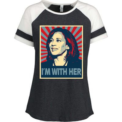 IM With Her Kamala Vote For 2024 President Kamalaharris Gift Enza Ladies Jersey Colorblock Tee