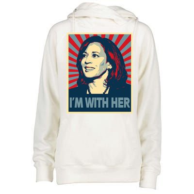 IM With Her Kamala Vote For 2024 President Kamalaharris Gift Womens Funnel Neck Pullover Hood