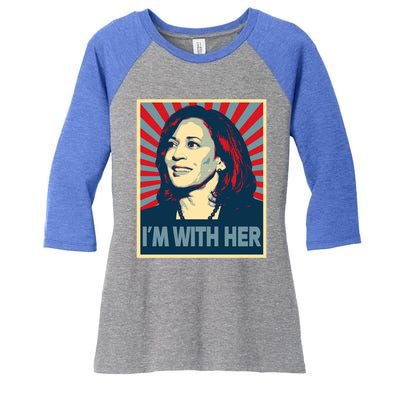 IM With Her Kamala Vote For 2024 President Kamalaharris Gift Women's Tri-Blend 3/4-Sleeve Raglan Shirt