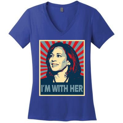 IM With Her Kamala Vote For 2024 President Kamalaharris Gift Women's V-Neck T-Shirt