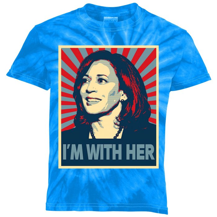 IM With Her Kamala Vote For 2024 President Kamalaharris Gift Kids Tie-Dye T-Shirt