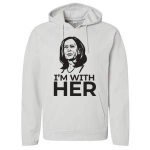 Im With Her 2024 Vote President Kamala Harris Election Meme Performance Fleece Hoodie