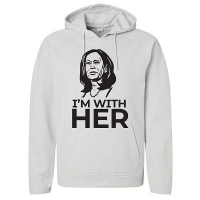 Im With Her 2024 Vote President Kamala Harris Election Meme Performance Fleece Hoodie