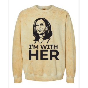 Im With Her 2024 Vote President Kamala Harris Election Meme Colorblast Crewneck Sweatshirt