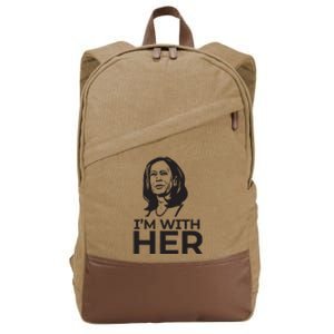 Im With Her 2024 Vote President Kamala Harris Election Meme Cotton Canvas Backpack