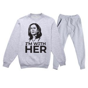 Im With Her 2024 Vote President Kamala Harris Election Meme Premium Crewneck Sweatsuit Set