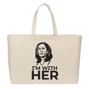 Im With Her 2024 Vote President Kamala Harris Election Meme Cotton Canvas Jumbo Tote