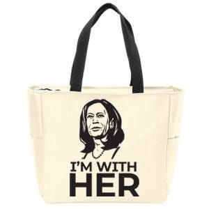 Im With Her 2024 Vote President Kamala Harris Election Meme Zip Tote Bag