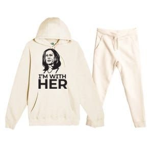 Im With Her 2024 Vote President Kamala Harris Election Meme Premium Hooded Sweatsuit Set