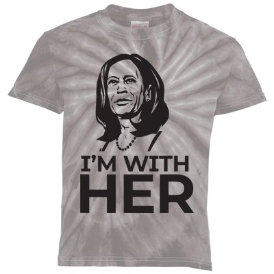 Im With Her 2024 Vote President Kamala Harris Election Meme Kids Tie-Dye T-Shirt