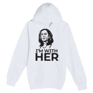 Im With Her 2024 Vote President Kamala Harris Election Meme Premium Pullover Hoodie