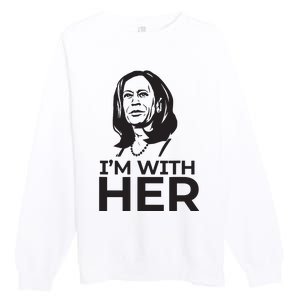 Im With Her 2024 Vote President Kamala Harris Election Meme Premium Crewneck Sweatshirt