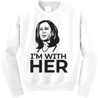 Im With Her 2024 Vote President Kamala Harris Election Meme Kids Sweatshirt