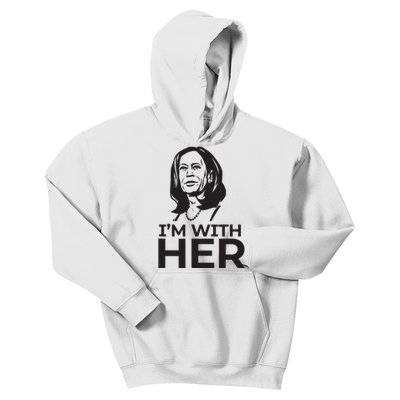 Im With Her 2024 Vote President Kamala Harris Election Meme Kids Hoodie