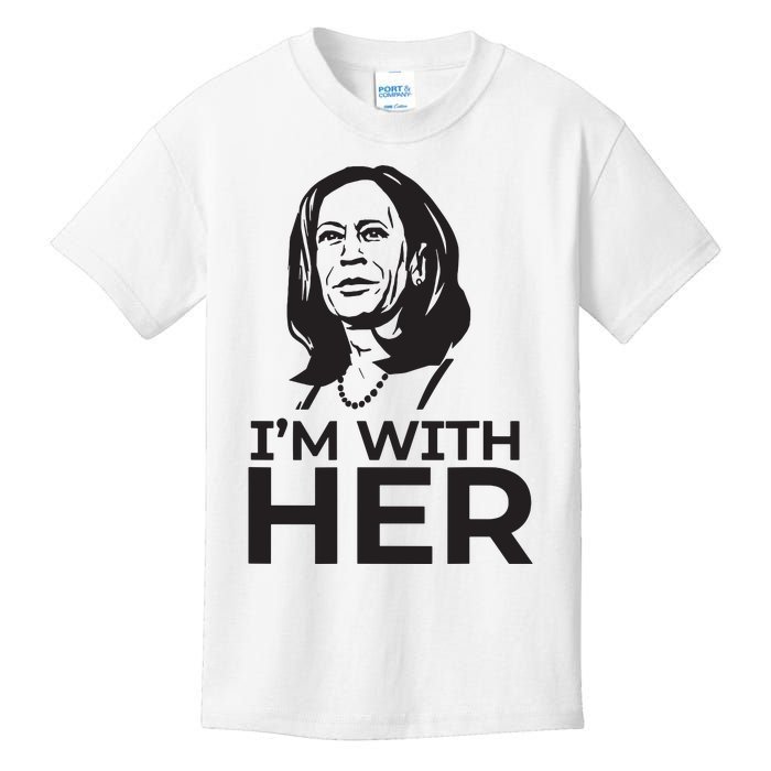 Im With Her 2024 Vote President Kamala Harris Election Meme Kids T-Shirt