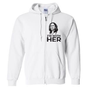 Im With Her 2024 Vote President Kamala Harris Election Meme Full Zip Hoodie