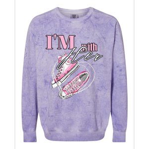 Im With Her Chucks And Pearls Election 2024 Colorblast Crewneck Sweatshirt