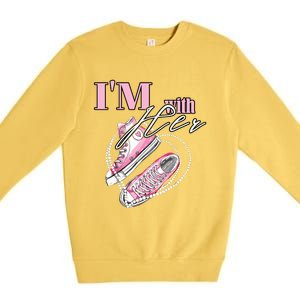 Im With Her Chucks And Pearls Election 2024 Premium Crewneck Sweatshirt