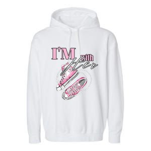 Im With Her Chucks And Pearls Election 2024 Garment-Dyed Fleece Hoodie