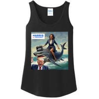 IM With Her Funny Kamala Riding A Shark 2024 President Beat Trump Ladies Essential Tank